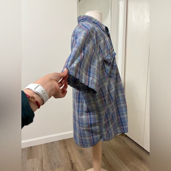 ROYAL ROBBINS Men's Blue Plaid Button Down Regular Fit Short Sleeve Shirt XXL - Picture 2 of 5